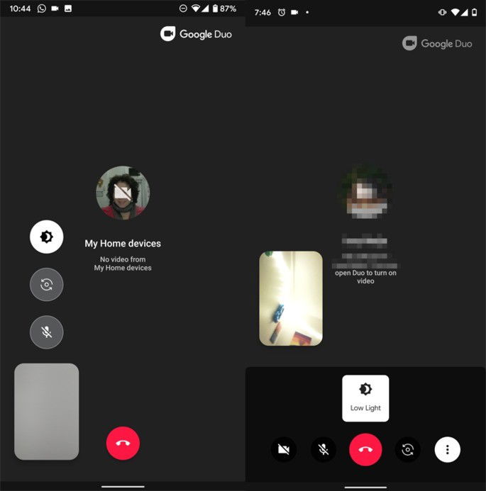 Google Duo interface mais prática