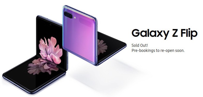 Samsung Galaxy Z Flip esgotado