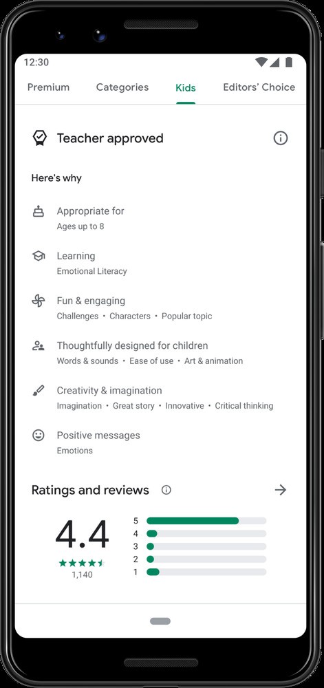 Google Play Store crianças