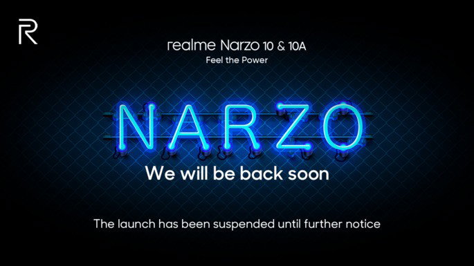 Realme Narzo 10 adiado