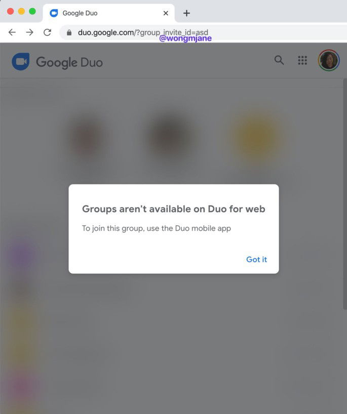 Google Duo convite