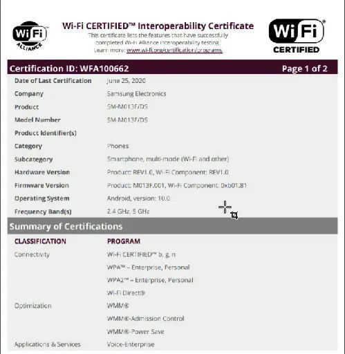 samsung m01 manufacturing date