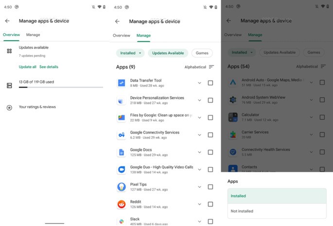 Google Play Store novo visual