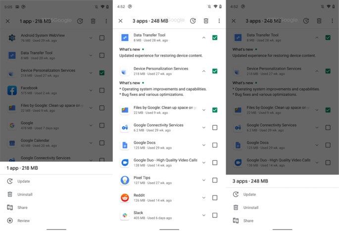 Google Play Store nova interface
