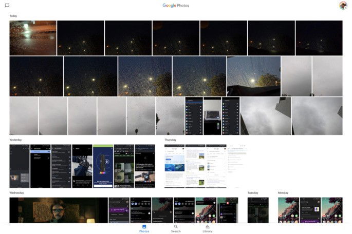 Google Fotos tablet