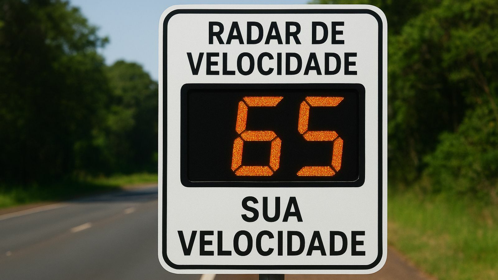 Imagem alusiva a um radar de velocidade