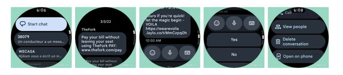 Imagens do novo design no Wear OS