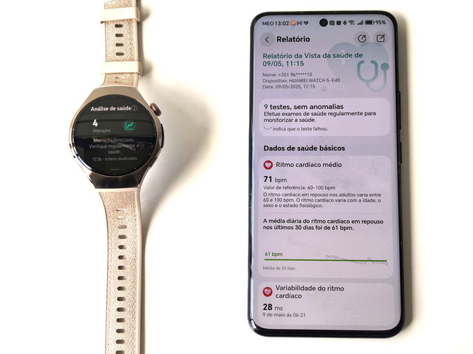 Huawei Watch 5 relatório X-TAP