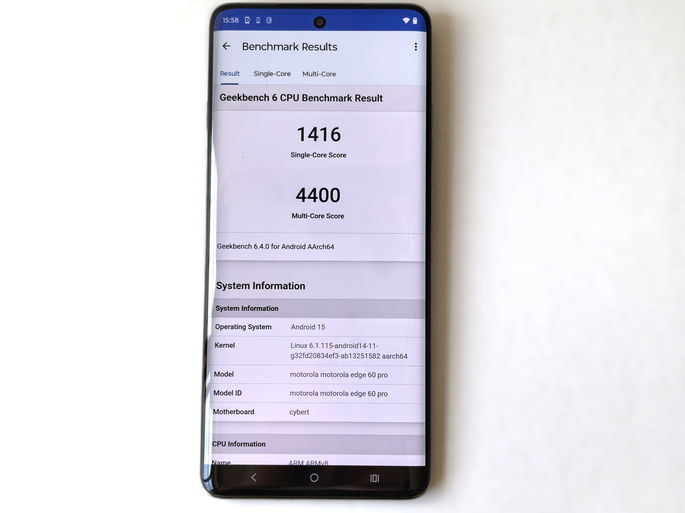 Motorola Edge 60 Pro Geekbench
