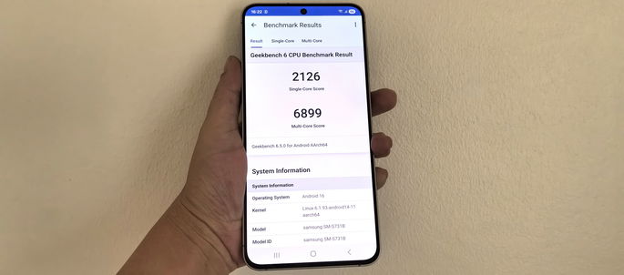 Samsung Galaxy S25 FE Geekbench 6
