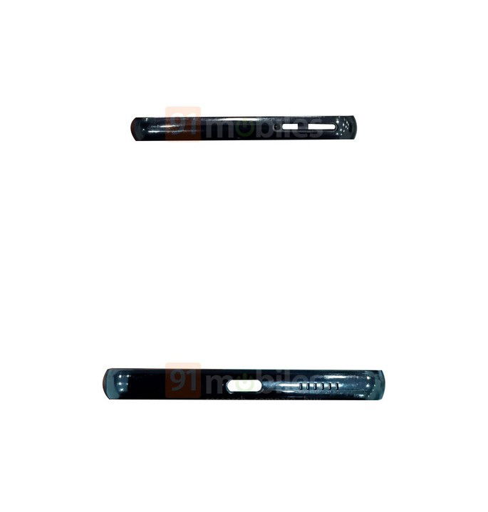 Parte superior e inferior do molde do Samsung Galaxy A33 5G. Crédito: 91mobiles