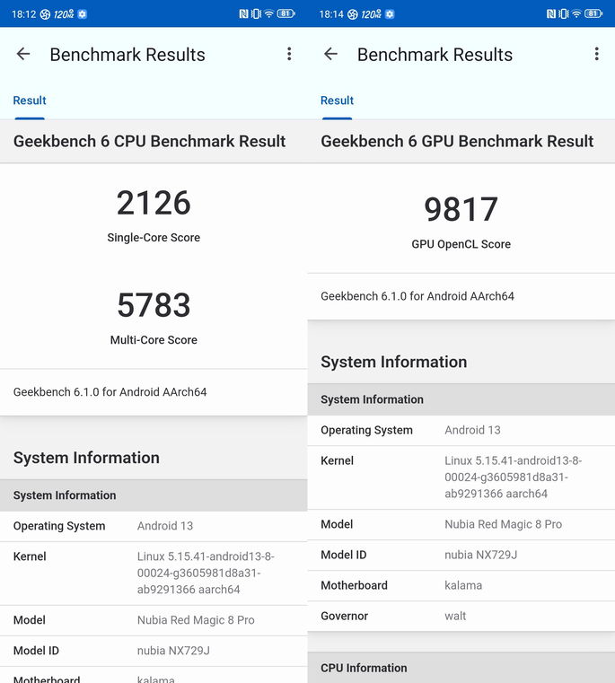Resultados do RedMagic 8S Pro no Geekbench 6
