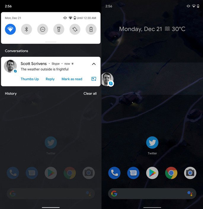 'Chat Bubbles' na app do Skype para Android. Imagem: AndroidPolice