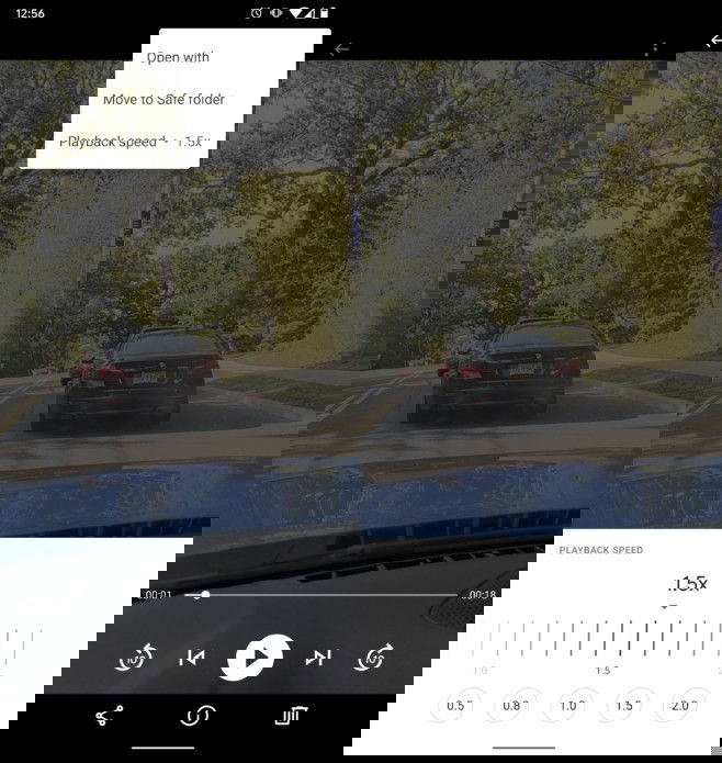 Alterar a velocidade de reprodução de vídeos já é possível na app Files do Google. Crédito: Android Police