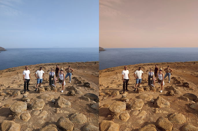 Antes (esquerda) e depois (direita) da edição no Pixel 8 Pro