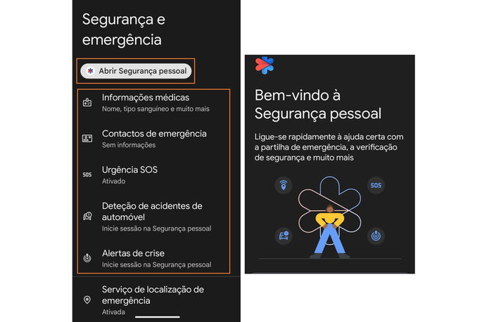 informações de emergencia pixel