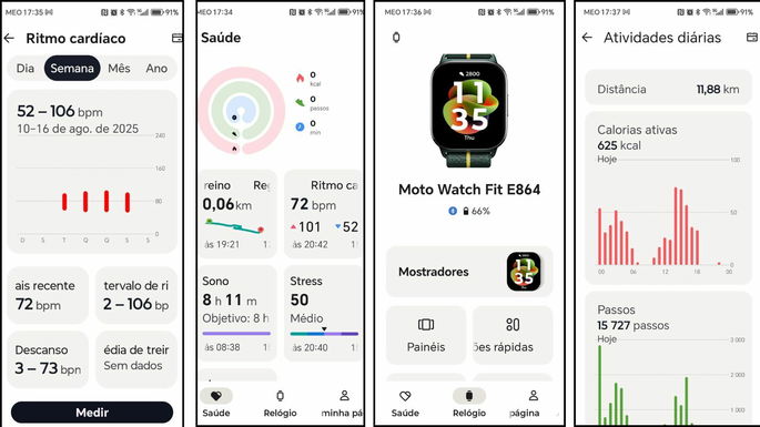 Motorola Moto Watch Fit aplicação