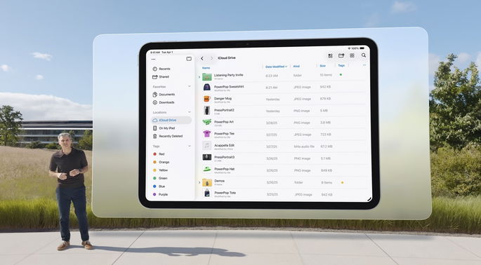 iPadOS 26 ficheiros