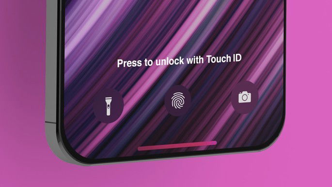 Imagem meramente ilustrativa do Touch ID no iPhone 13. Crédito: MacRumors