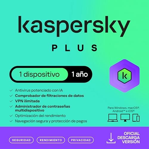 Kaspersky Plus Internet Security 2026 1 Dispositivo