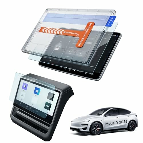 LANTU 2 Piezas 16" + 8" Protector de Tela para Tesla Model Y 2026