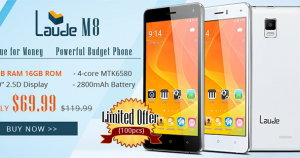 DEAL: Laude ataca o mercado com smartphone Laude M8 de 2GB RAM, ecrã 5" HD por 67€