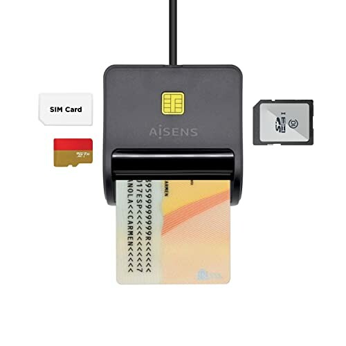 Leitor de Cart&otilde;es DNI com Leitor de Cart&otilde;es SD + SIM