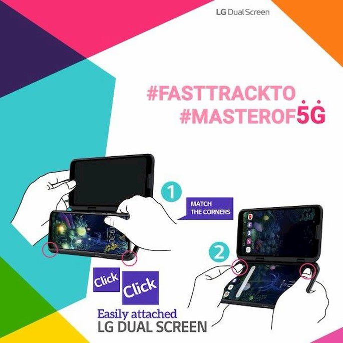 lg v50 thinq 5G dual screen instalar
