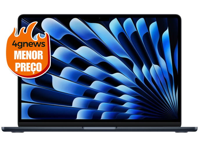 MacBook Air APPLE Meia-Noite  (13.6'' - Apple M4 10-Core - RAM: 16 GB - 256 GB SSD - 8-Core)