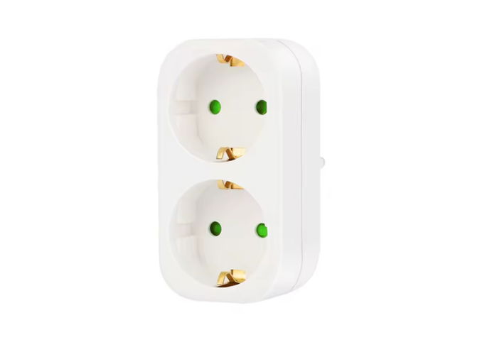 Soquete adaptador schuko duplo sem cabo