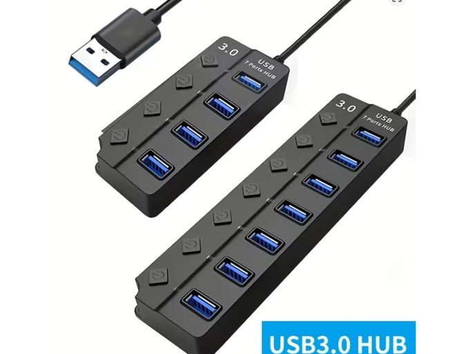 Hub USB 3.0 de 4/7 portas com indicador LED