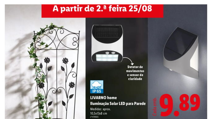 Luz solar de LED no Lidl por apenas 9,89 euros