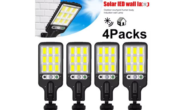 Poderoso LED Solar Outdoor Lâmpada De Parede