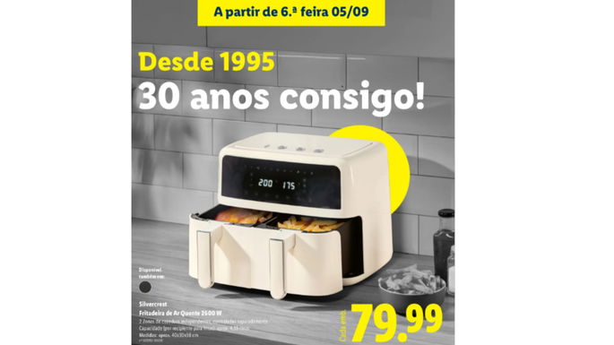 Fritadeira de Ar Quente 2600 W no Lidl