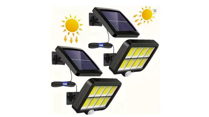 Iluminação ao ar livre rua solar split lâmpada de parede 3