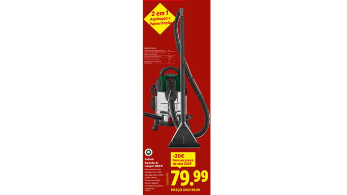 Aspirador de Lavagem 1600 W por 79.99 euros