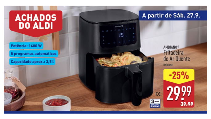 fritadeira de ar quente da marca Ambiano