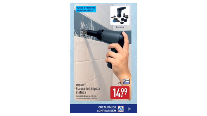 Escova de Limpeza Elétrica por apenas 14.99 euros