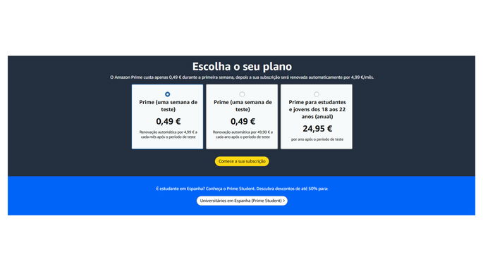 preço amazon prime