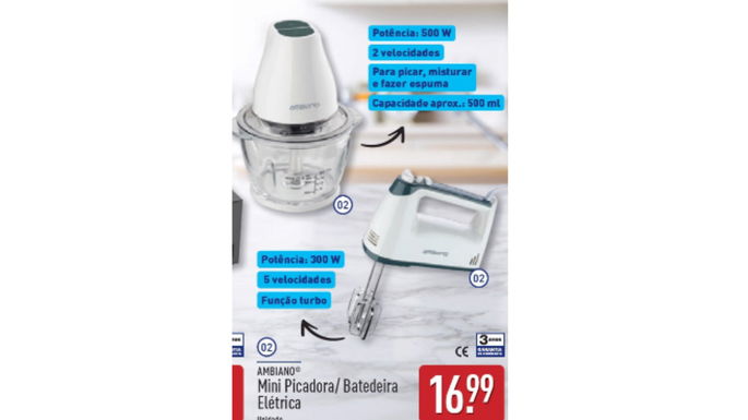 Mini Picadora/ Batedeira Elétrica