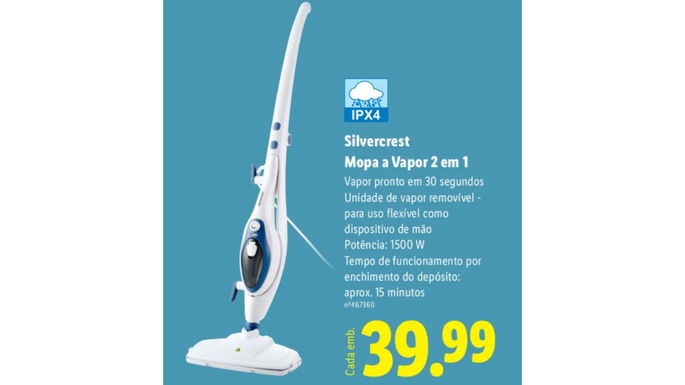 Mopa a vapor 2 em 1 no LIDL