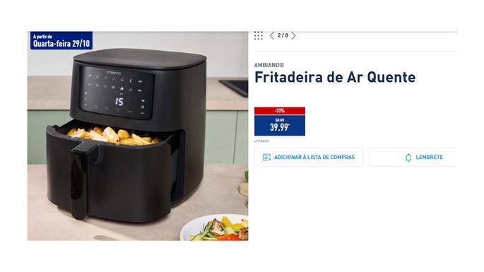 Fritadeira de Ar Quente no aldi