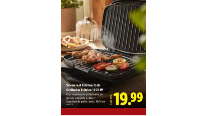 Grelhador Elétrico 1000 W no lidl