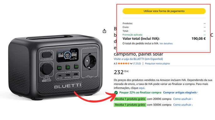 Desconto no momento de finalizar a compra