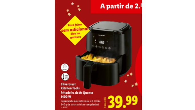 Fritadeira de Ar Quente 1000 W no Lidl