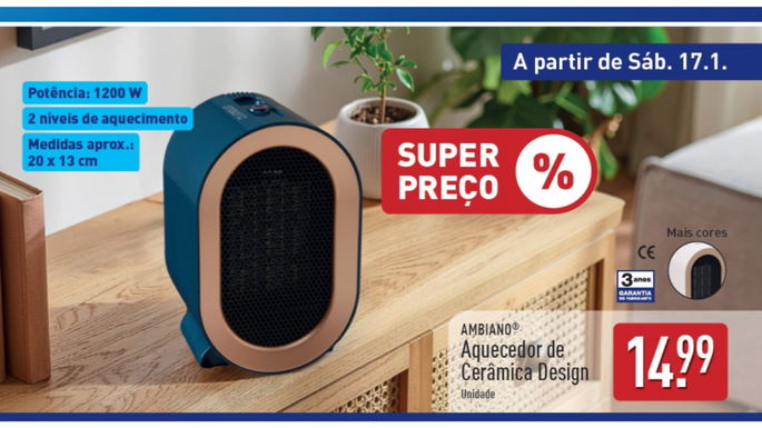 aquecedor de 1200w aldi