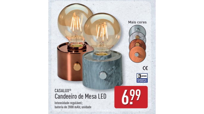 candeeiro de mesa por 6,99 euros
