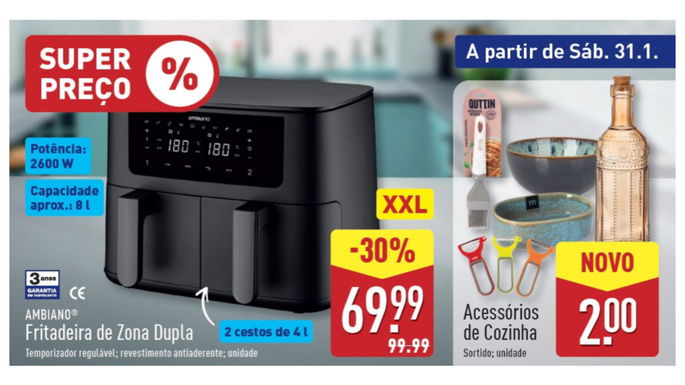 fritadeira por 69,99 euros