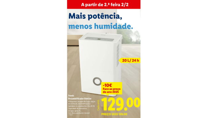 desumidificador eletrico no Lidl