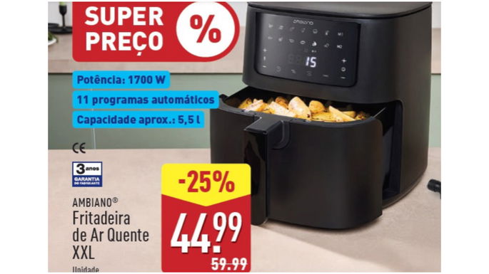 fritadeira por 44,99 euros